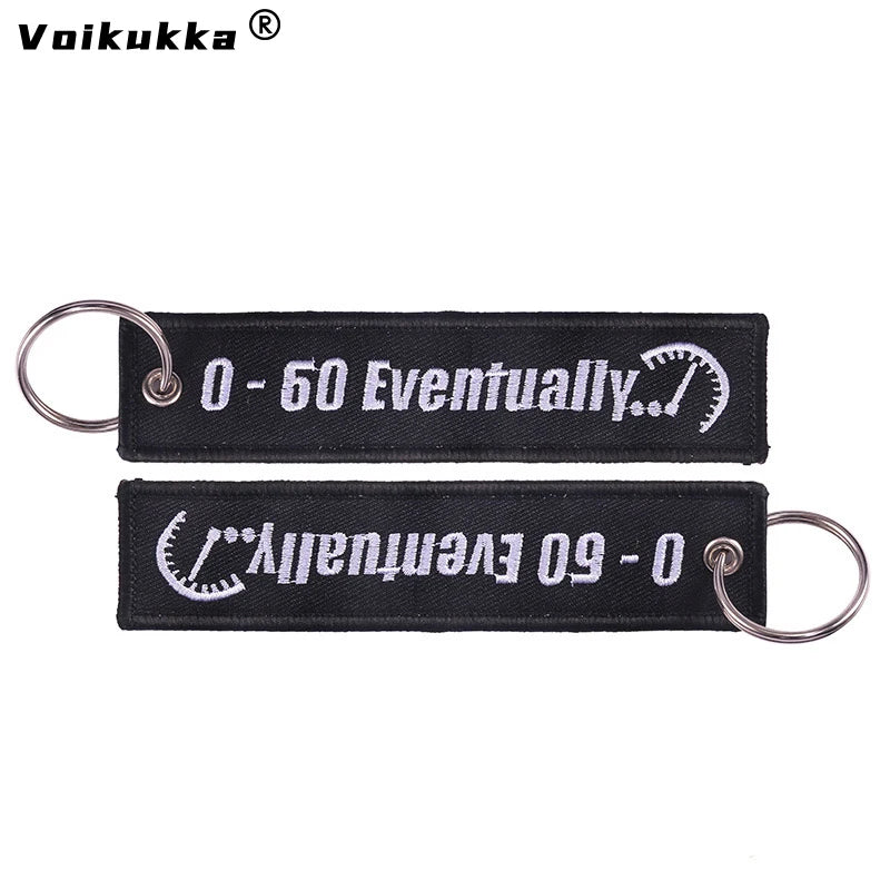 Motorcycle Embroidery Tag Keychain Clip Key Accessory