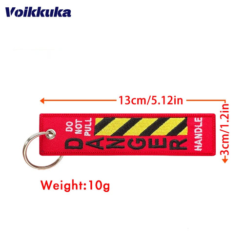 Do Not Pull Danger Warning Tag Keychain – Double-Sided