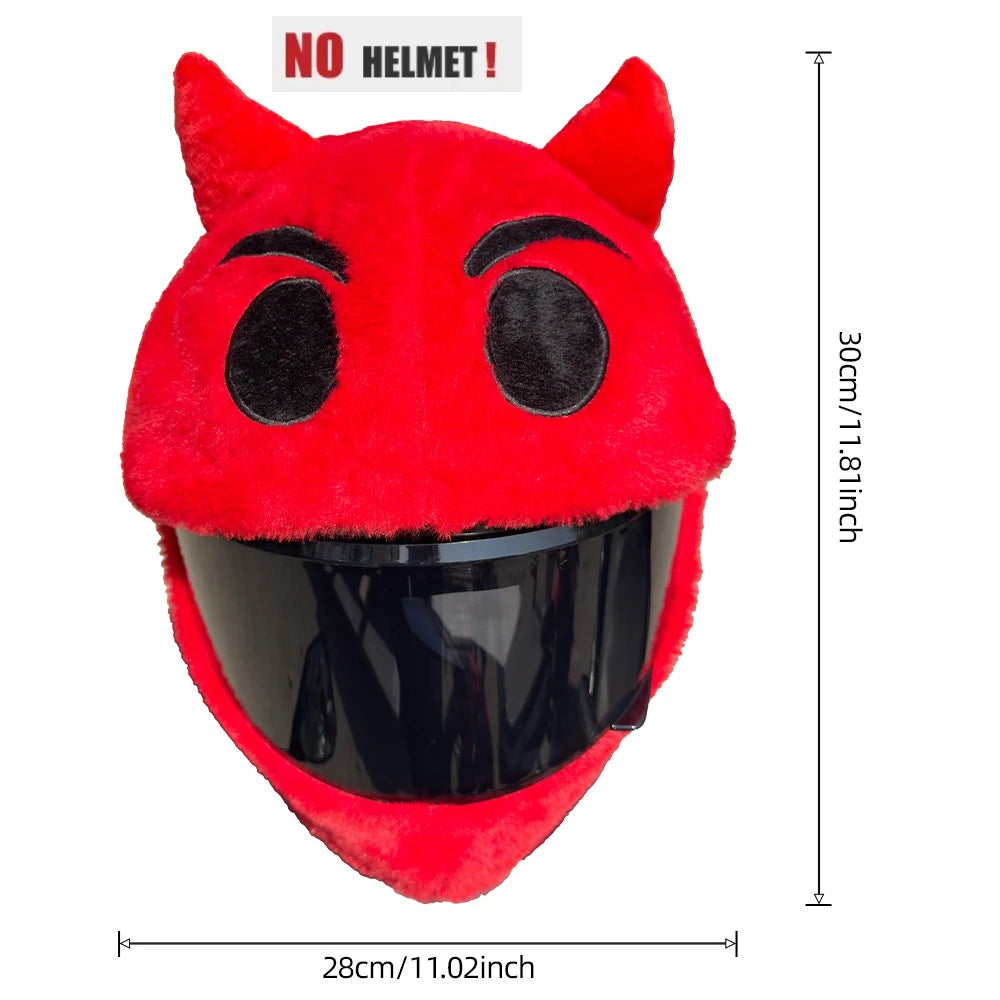 Cartoon Plush Motorcycle Helmet Cover With Animal Design - Throttlehead Apparel