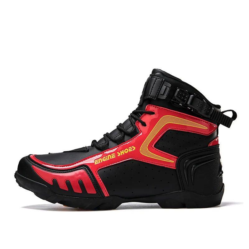 Men’s Waterproof Leather Motorcycle Riding Boots