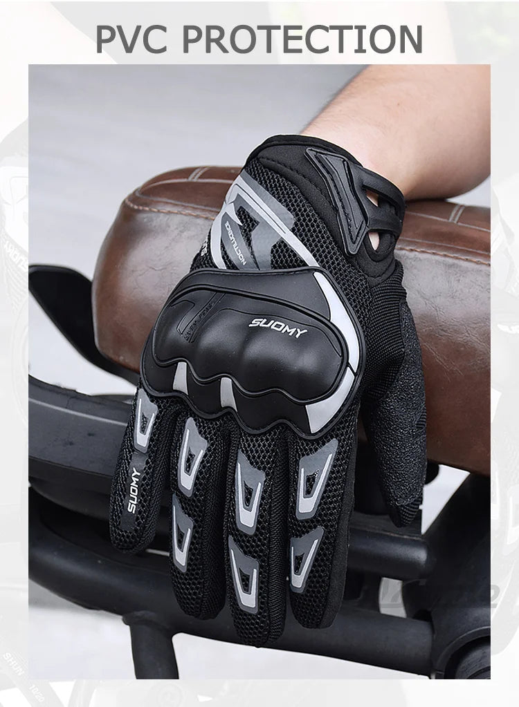 Suomy Motorcycle Gloves Summer Mesh Breathable Moto Gloves Men Women Touch Screen Motocross Gloves Touch Screen Cycling Gloves