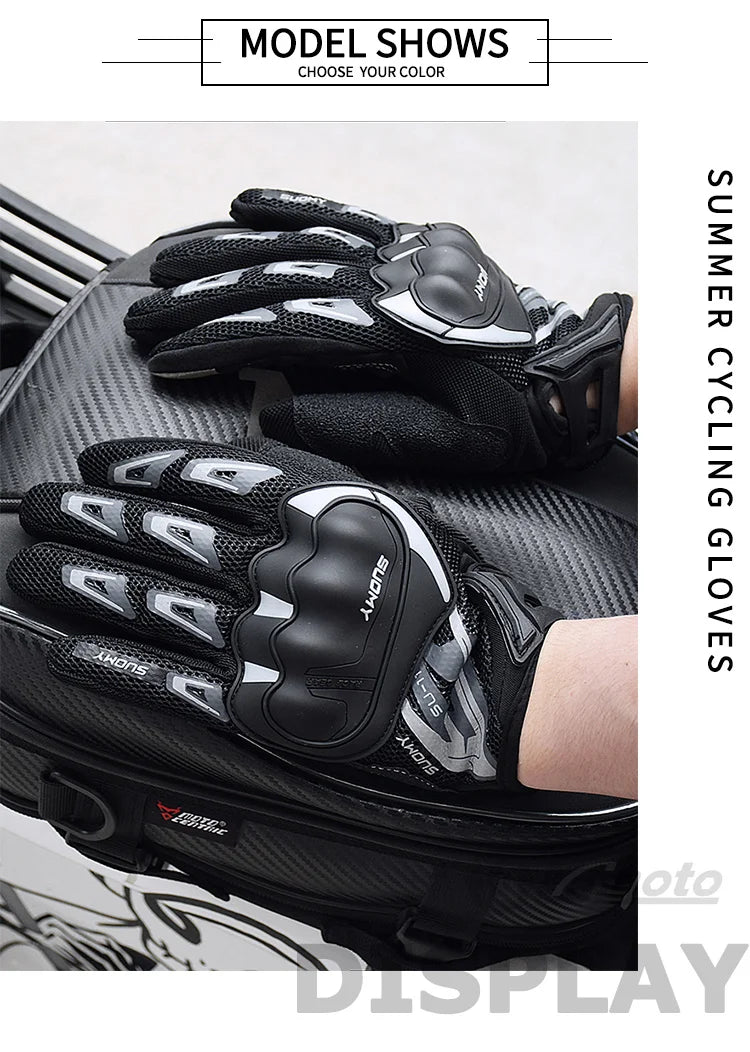 Suomy Motorcycle Gloves Summer Mesh Breathable Moto Gloves Men Women Touch Screen Motocross Gloves Touch Screen Cycling Gloves