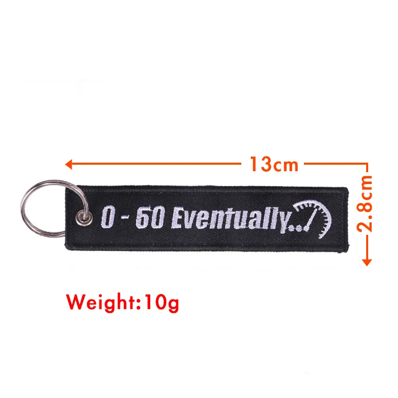 Motorcycle Embroidery Tag Keychain Clip Key Accessory