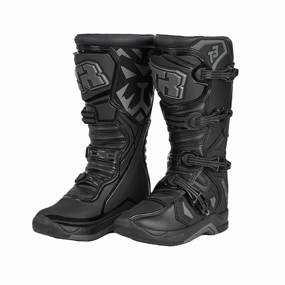 T3-BK GY Color Unisex Motocross Motorcycle Boots With Ankle Protection