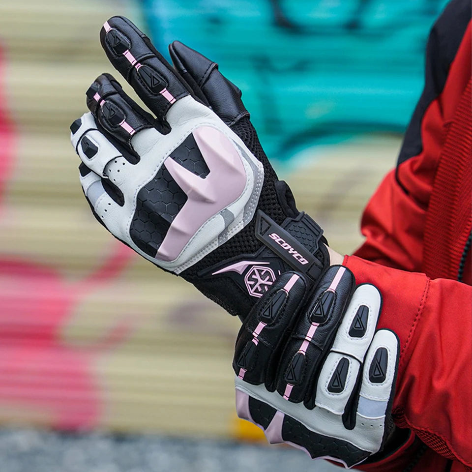 Women’s Motorcycle Gloves Full Finger Breathable Grip