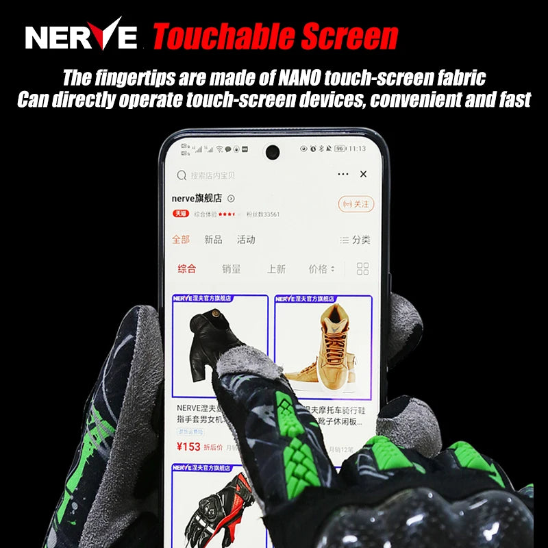 Motorcycle Riding Gloves Full Finger With Carbon Fiber