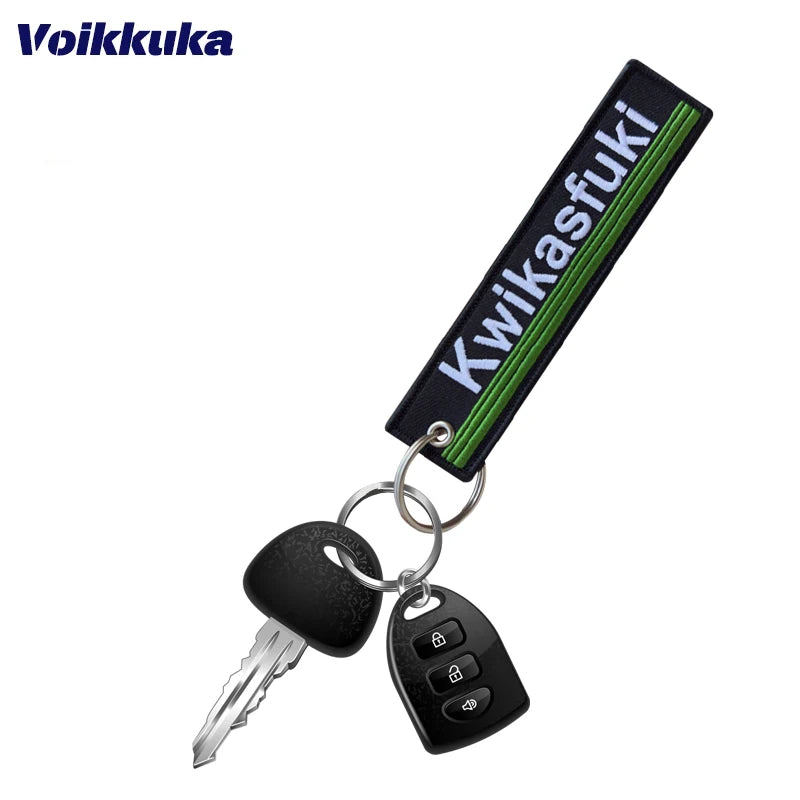 Funny Kwikasfuki Embroidered Keychain Tag Key Ring