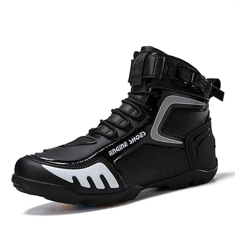Men’s Waterproof Leather Motorcycle Riding Boots