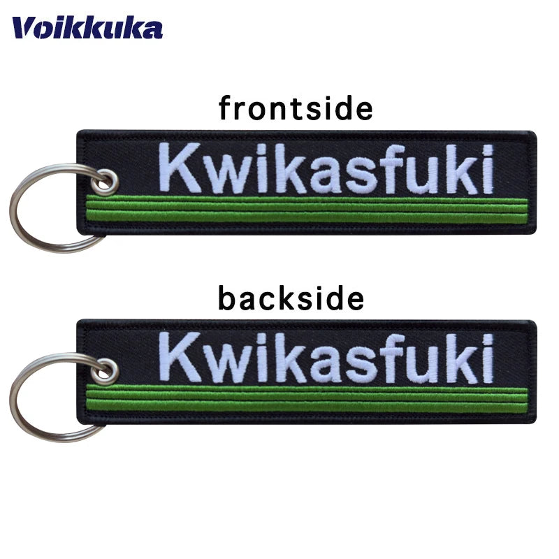 Funny Kwikasfuki Embroidered Keychain Tag Key Ring