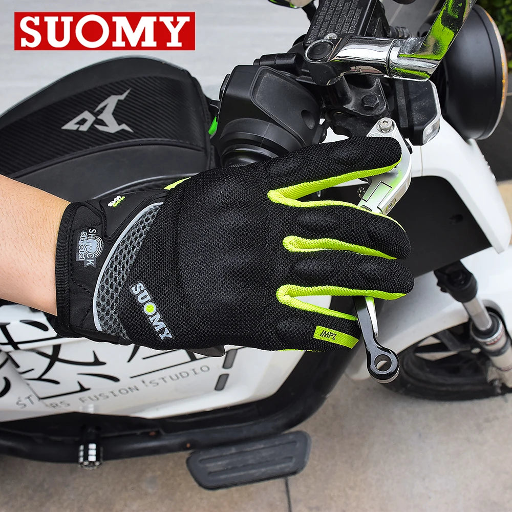 Breathable Full Finger Racing Motorcycle Gloves Quality Stylishly Decorated Antiskid Wearable Gloves Size M-XXL Black