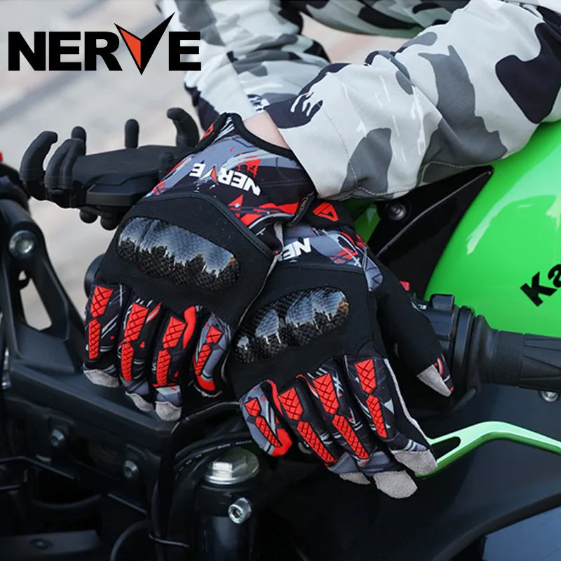 Motorcycle Riding Gloves Full Finger With Carbon Fiber
