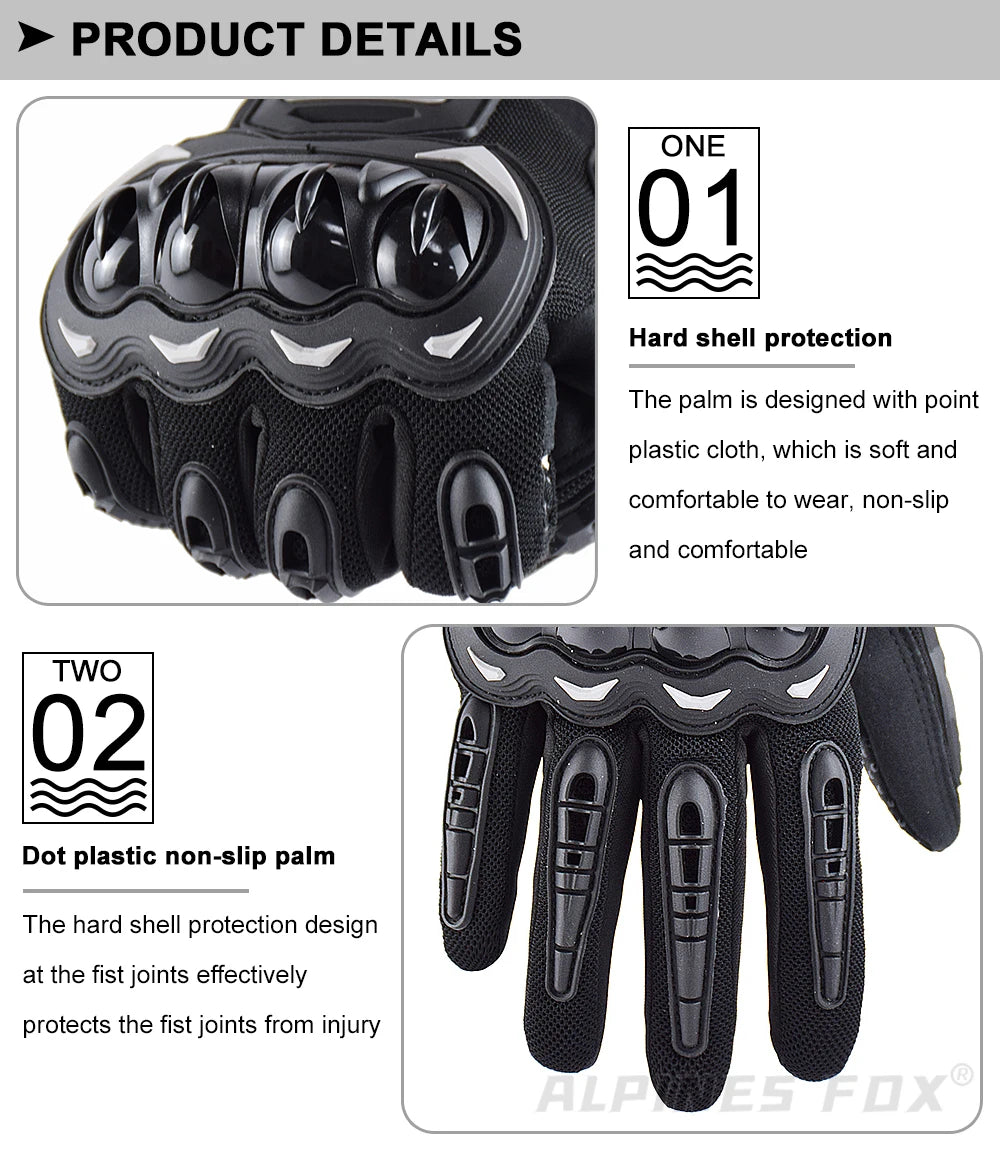 SUOMY Breathable Full Finger Racing Motorcycle Gloves Quality Stylishly Decorated Antiskid Wearable Gloves Large Size XXL Black