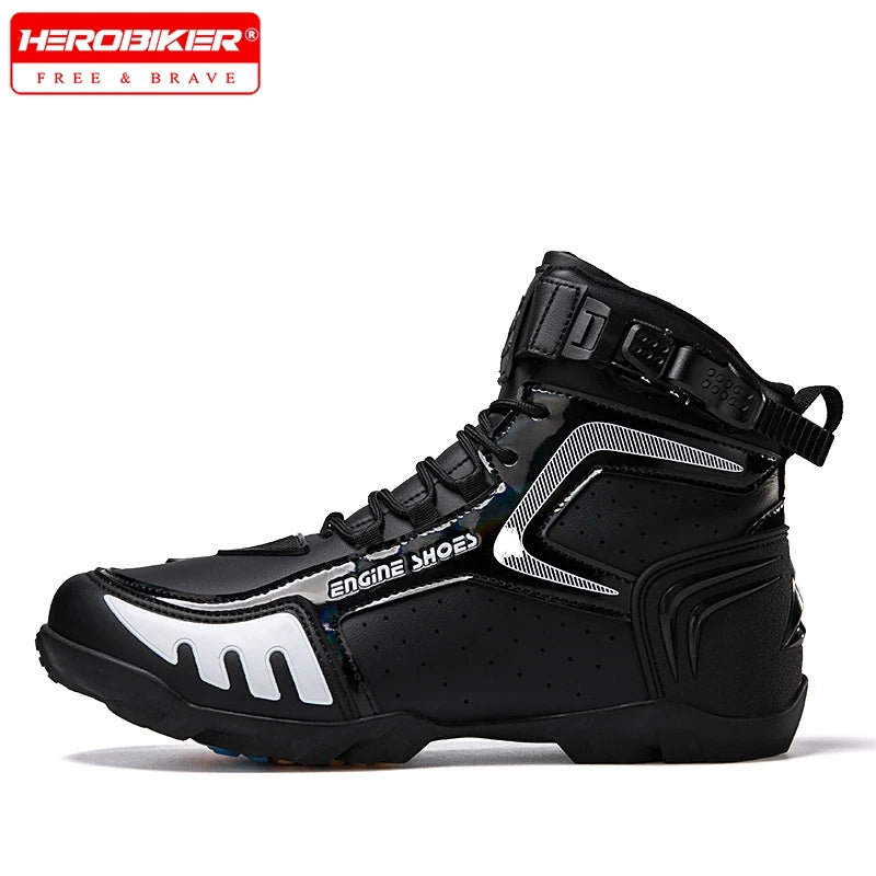 Men’s Waterproof Leather Motorcycle Riding Boots