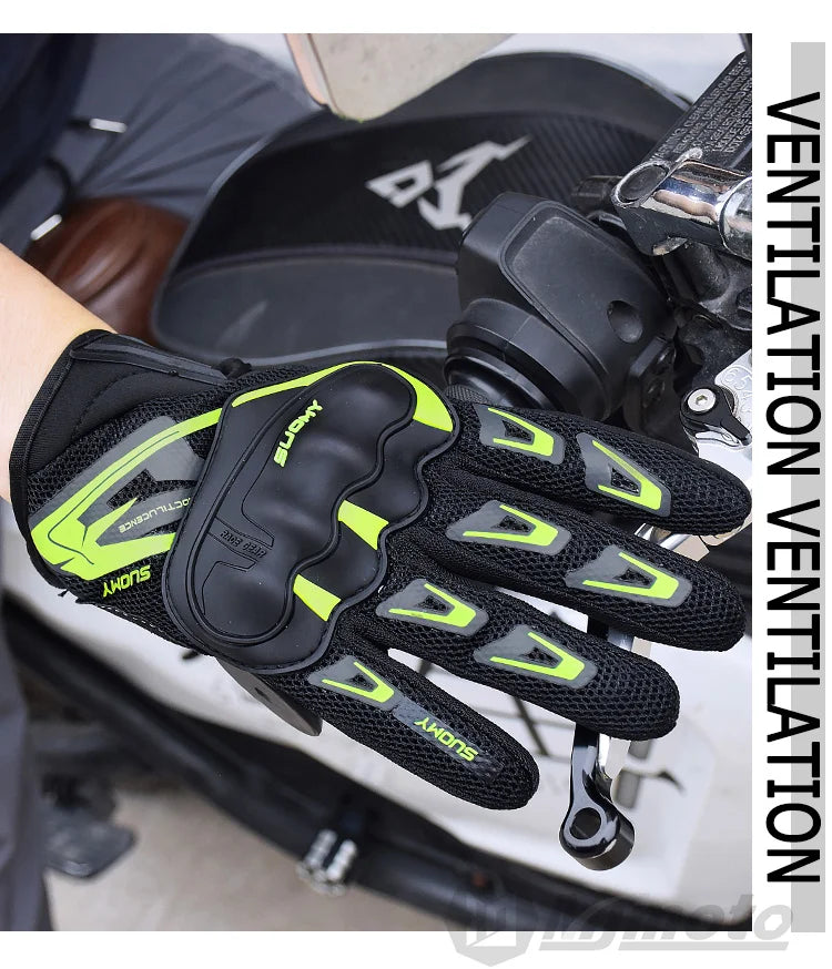 Suomy Motorcycle Gloves Summer Mesh Breathable Moto Gloves Men Women Touch Screen Motocross Gloves Touch Screen Cycling Gloves