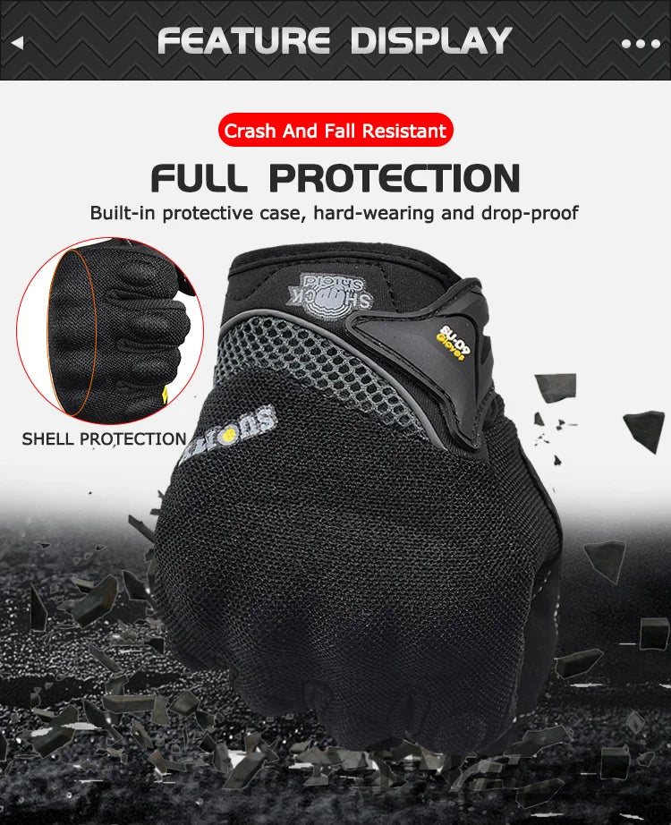 Suomy Motorcycle Gloves Summer Mesh Breathable Moto Gloves Men Women Touch Screen Motocross Gloves Touch Screen Cycling Gloves