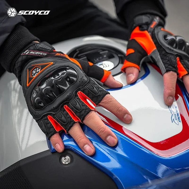Half Finger Motorcycle Gloves – Breathable Anti-Slip Grip