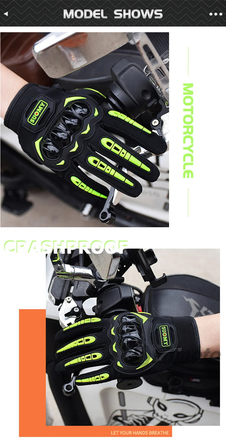 Suomy Motorcycle Gloves Summer Mesh Breathable Moto Gloves Men Women Touch Screen Motocross Gloves Touch Screen Cycling Gloves
