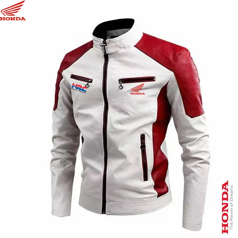 Men's Faux Leather Moto Jacket – Lightweight Smart Casual