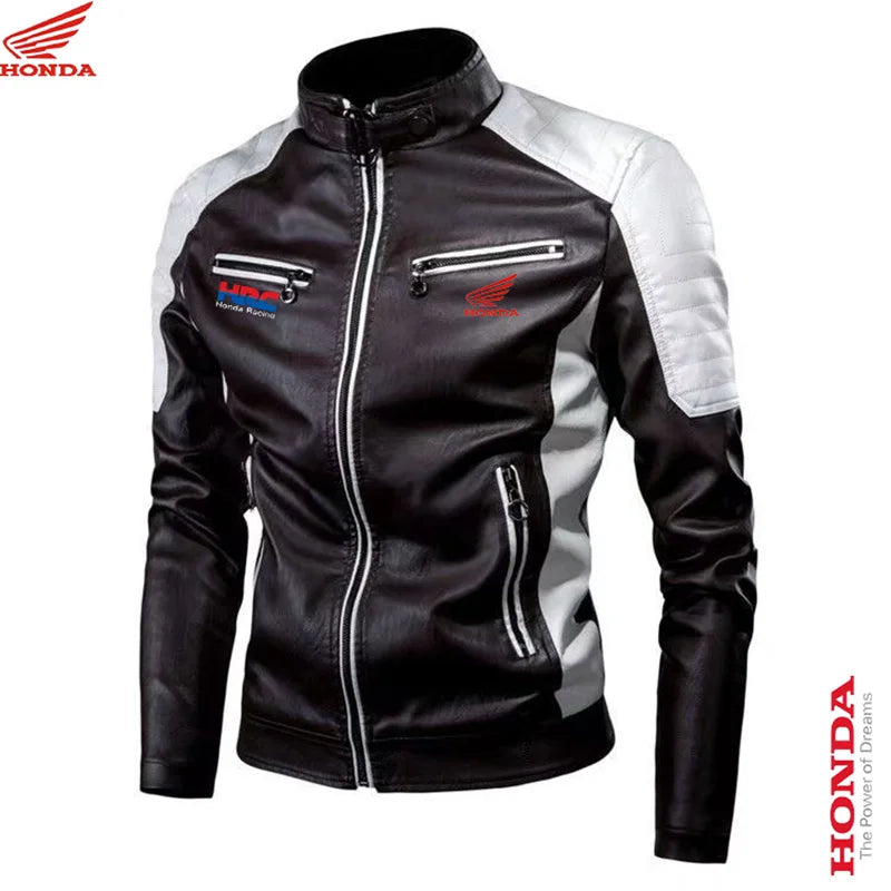 brown1 Color Men's Faux Leather Moto Jacket – Lightweight Smart Casual