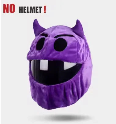 Cartoon Plush Motorcycle Helmet Cover With Animal Design - Throttlehead Apparel