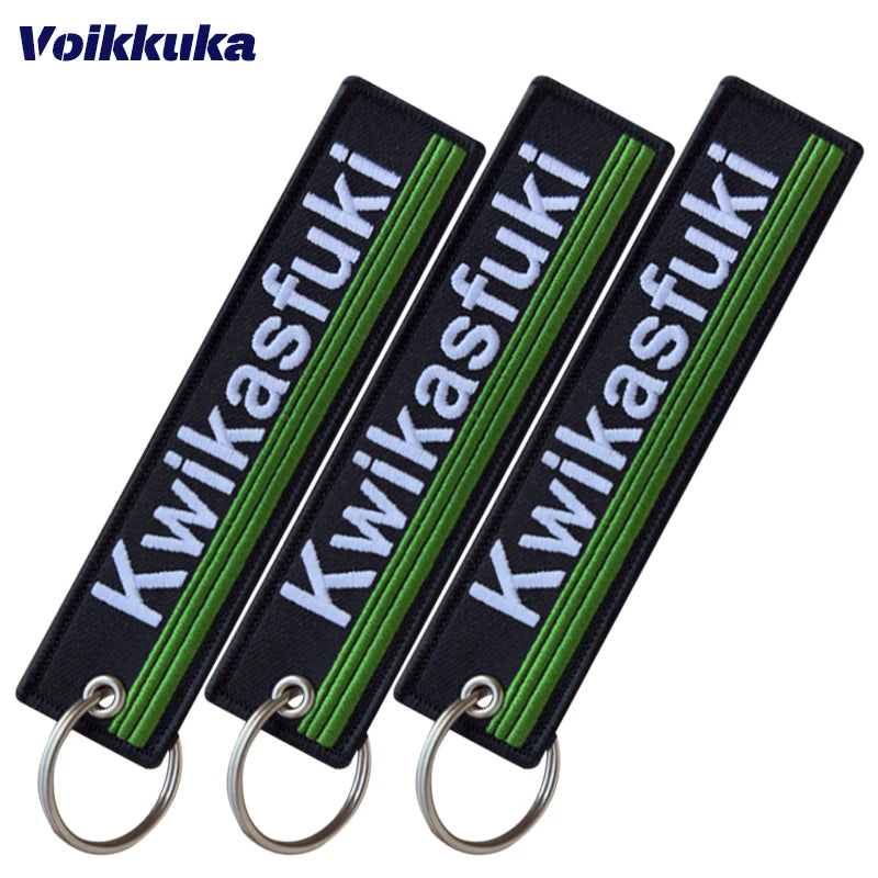 Funny Kwikasfuki Embroidered Keychain Tag Key Ring