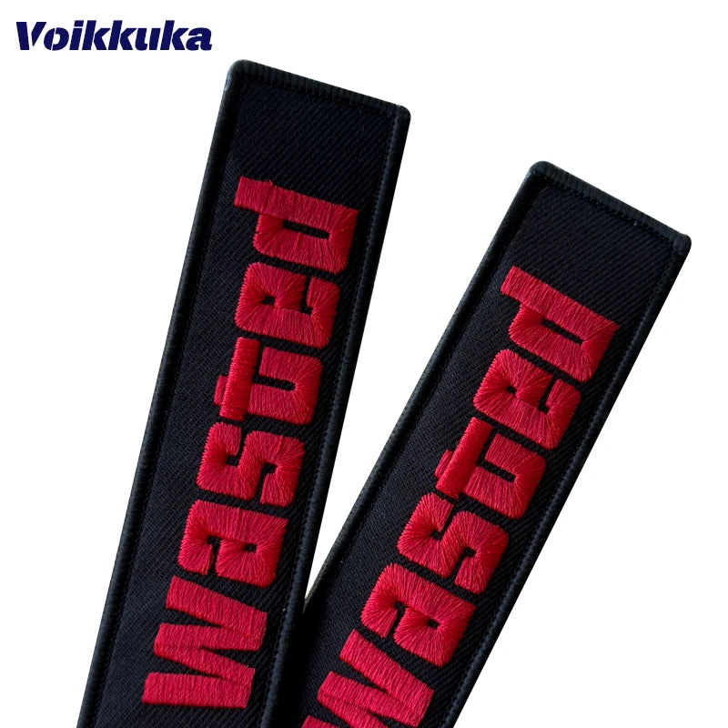 Black Wasted Embroidered Keychain Tag Key Ring