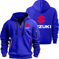 2 Color Racing Team Half-Zip Hooded Jacket for Men