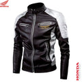 brown2 Color Men's Faux Leather Moto Jacket – Lightweight Smart Casual