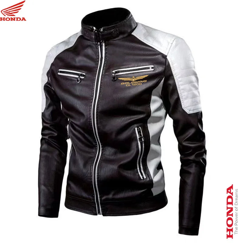 brown2 Color Men's Faux Leather Moto Jacket – Lightweight Smart Casual
