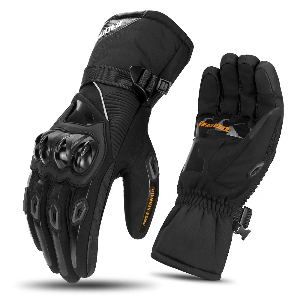 black Color Waterproof Motorcycle Riding Gloves With Touchscreen Tips