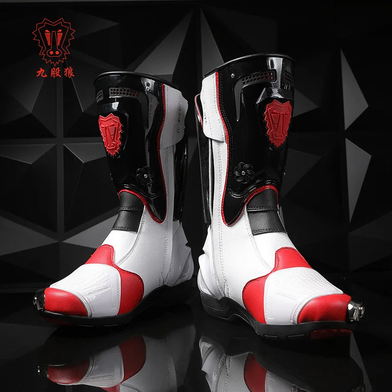Men’s Motorcycle Riding Boots With Metal Toe Cap