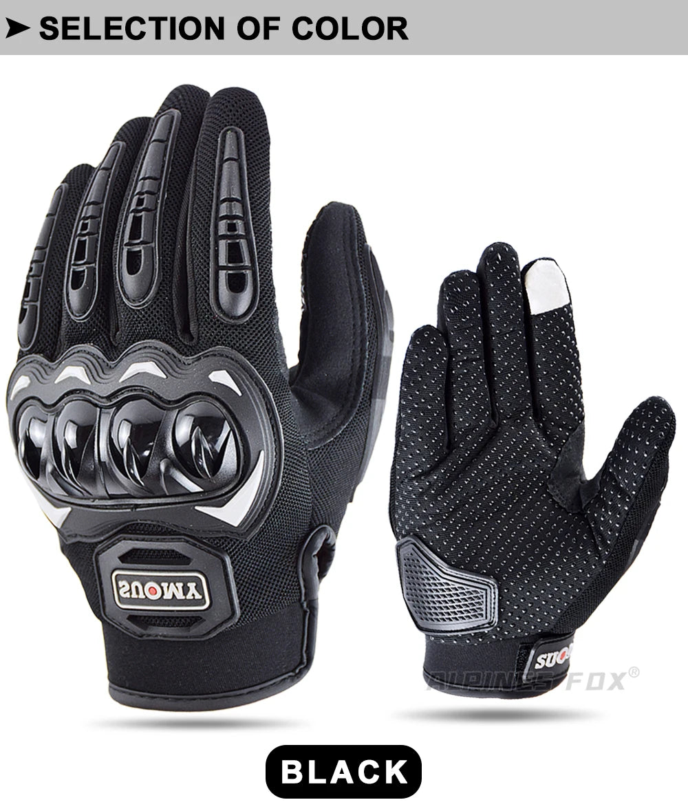 SUOMY Breathable Full Finger Racing Motorcycle Gloves Quality Stylishly Decorated Antiskid Wearable Gloves Large Size XXL Black