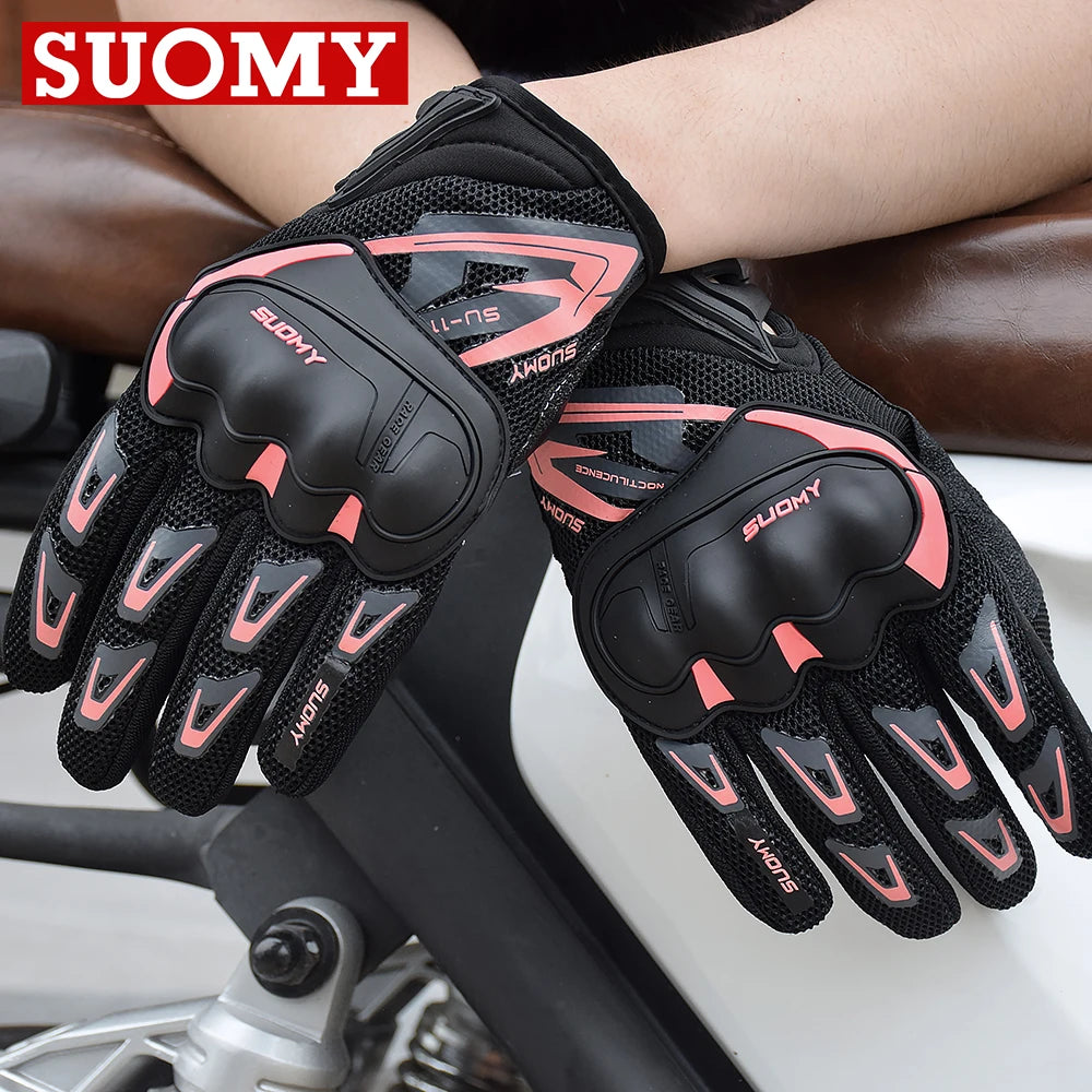 Suomy Motorcycle Gloves Summer Mesh Breathable Moto Gloves Men Women Touch Screen Motocross Gloves Touch Screen Cycling Gloves