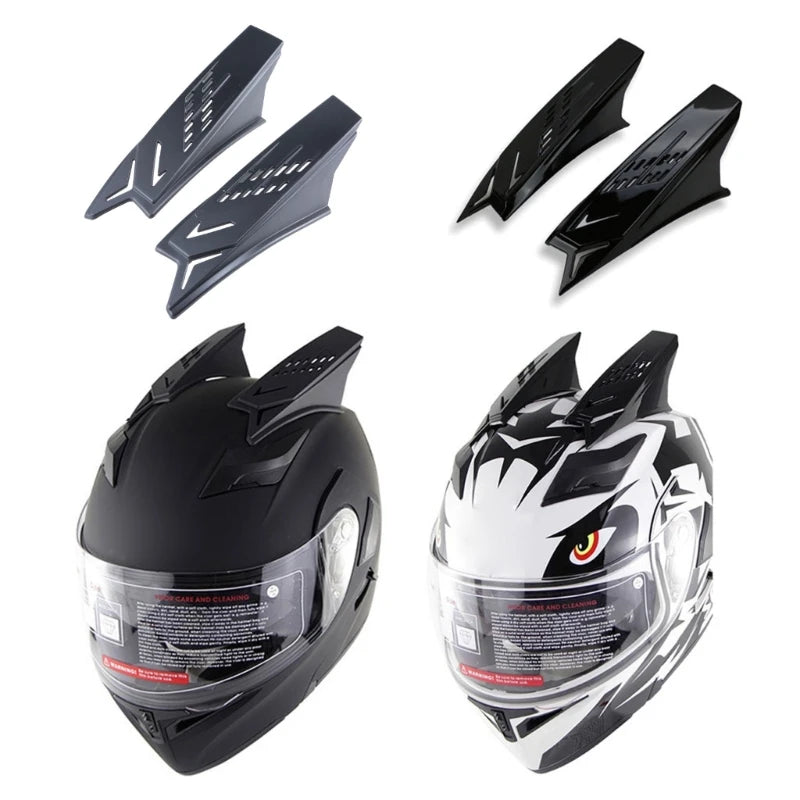 Motorcycle Helmet Horn Set Punk Style ABS Accessories - Throttlehead Apparel
