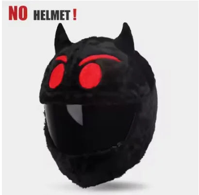Cartoon Plush Motorcycle Helmet Cover With Animal Design - Throttlehead Apparel