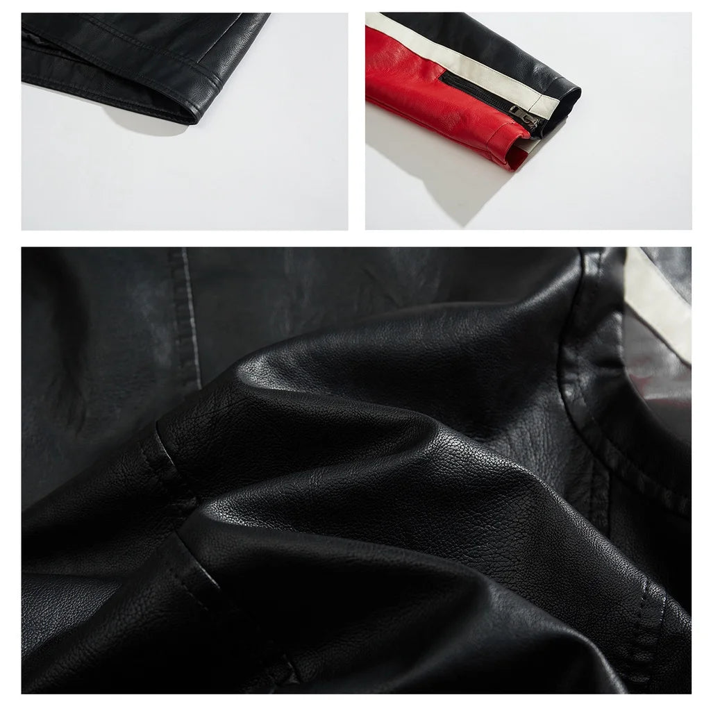 Men’s Faux Leather Motorcycle Jacket For Riding