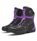 JC-608 purple Color Waterproof Leather Motorcycle Boots With Anti-Slip Sole