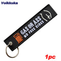 1pc Color Funny Motorcycle Keychain Tag With Embroidered Quote