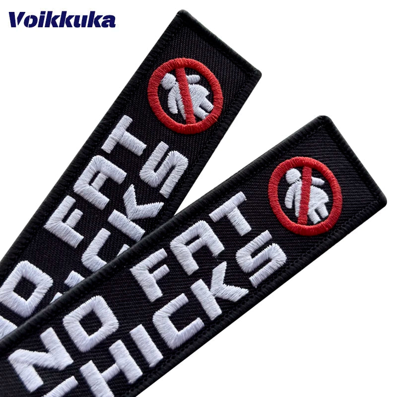 Double-Sided Embroidered Motorcycle Keychain Tag