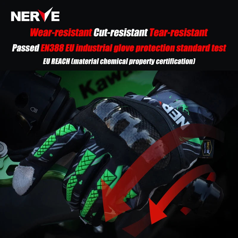 Motorcycle Riding Gloves Full Finger With Carbon Fiber