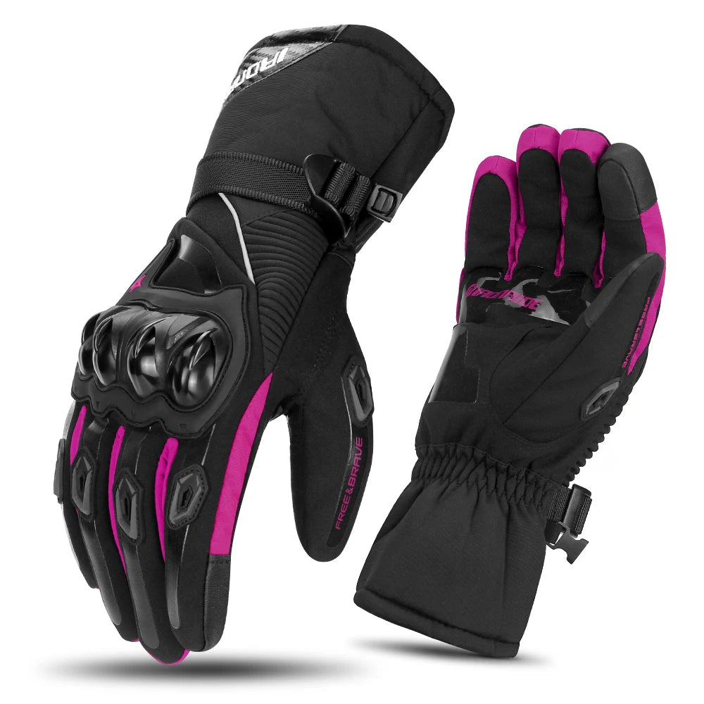 PURPLE Color Waterproof Motorcycle Riding Gloves With Touchscreen Tips